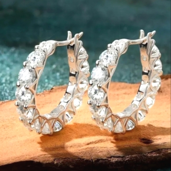 boutique Jewelry - Elegant Silver Hoop Earrings